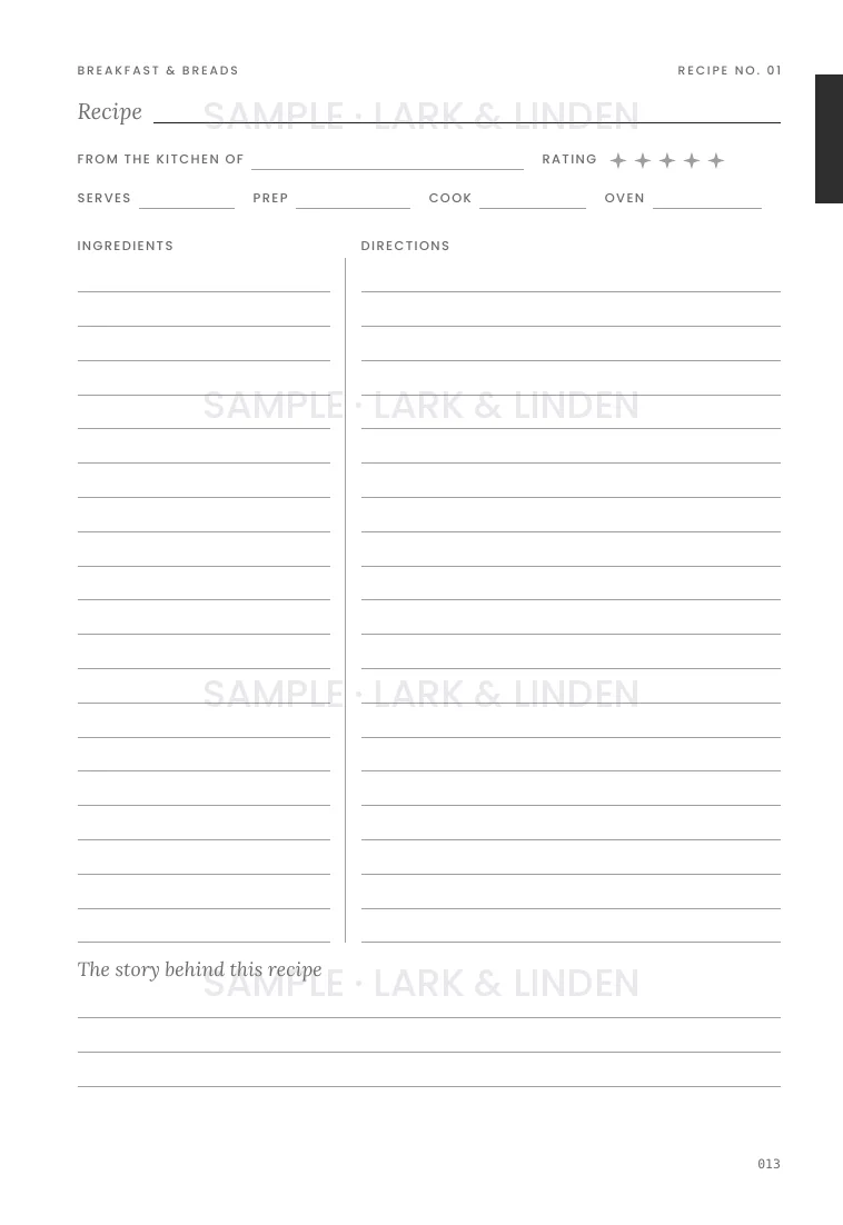 Family's Kitchen recipe page
